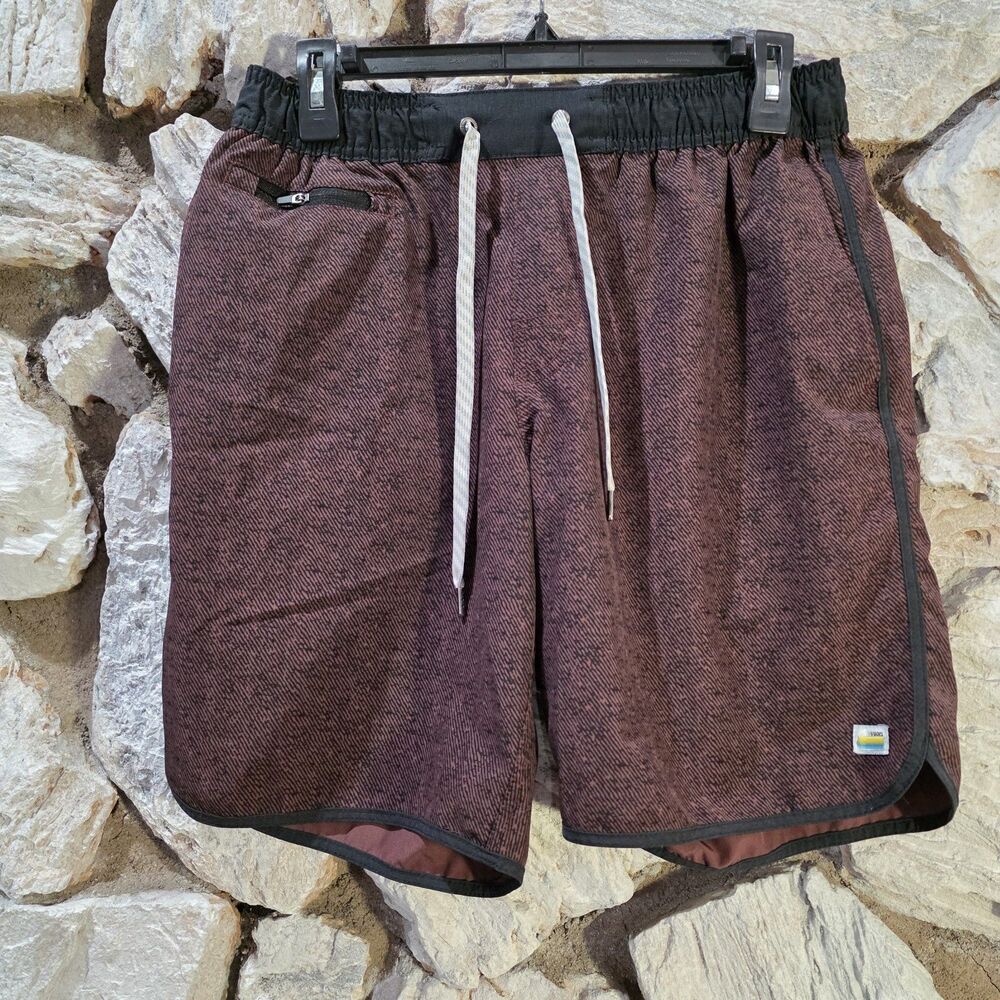 Vuori Banks Shorts Unlined 7" Men's Sz Medium Black Athletic Drawstring